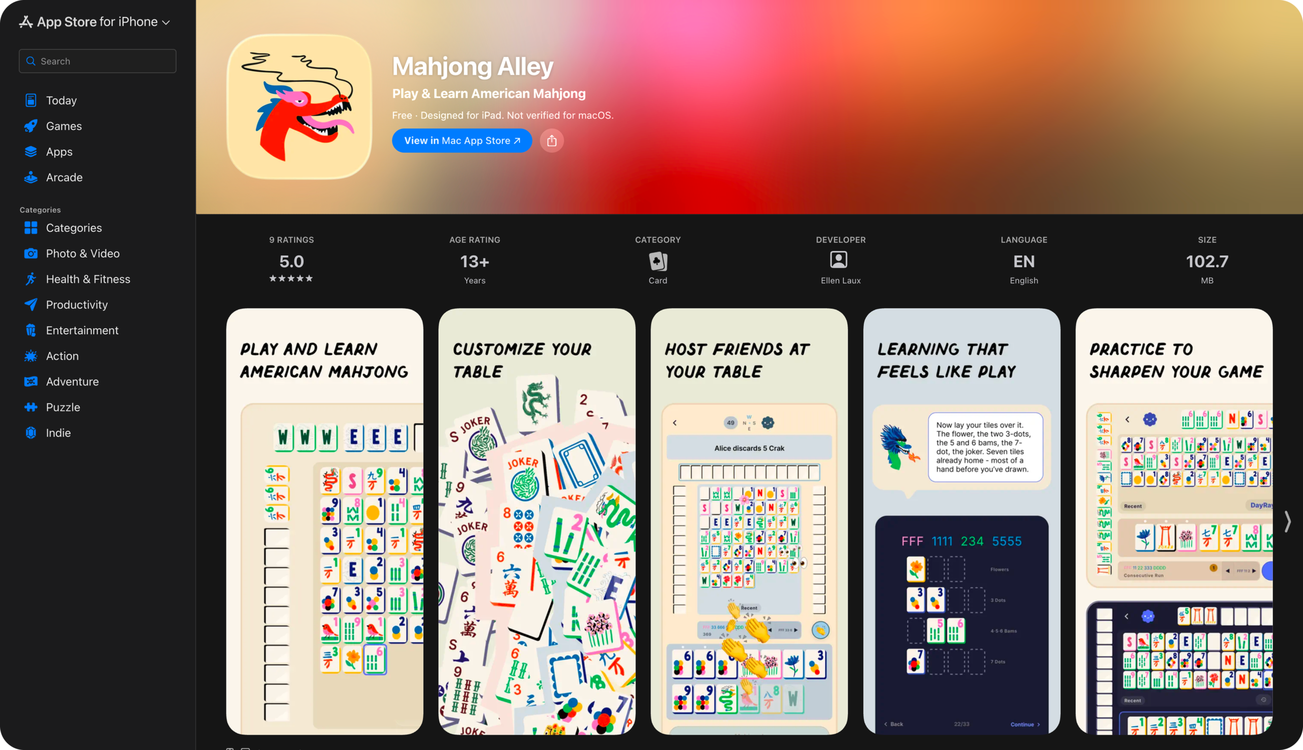 Mahjong Alley in the app store